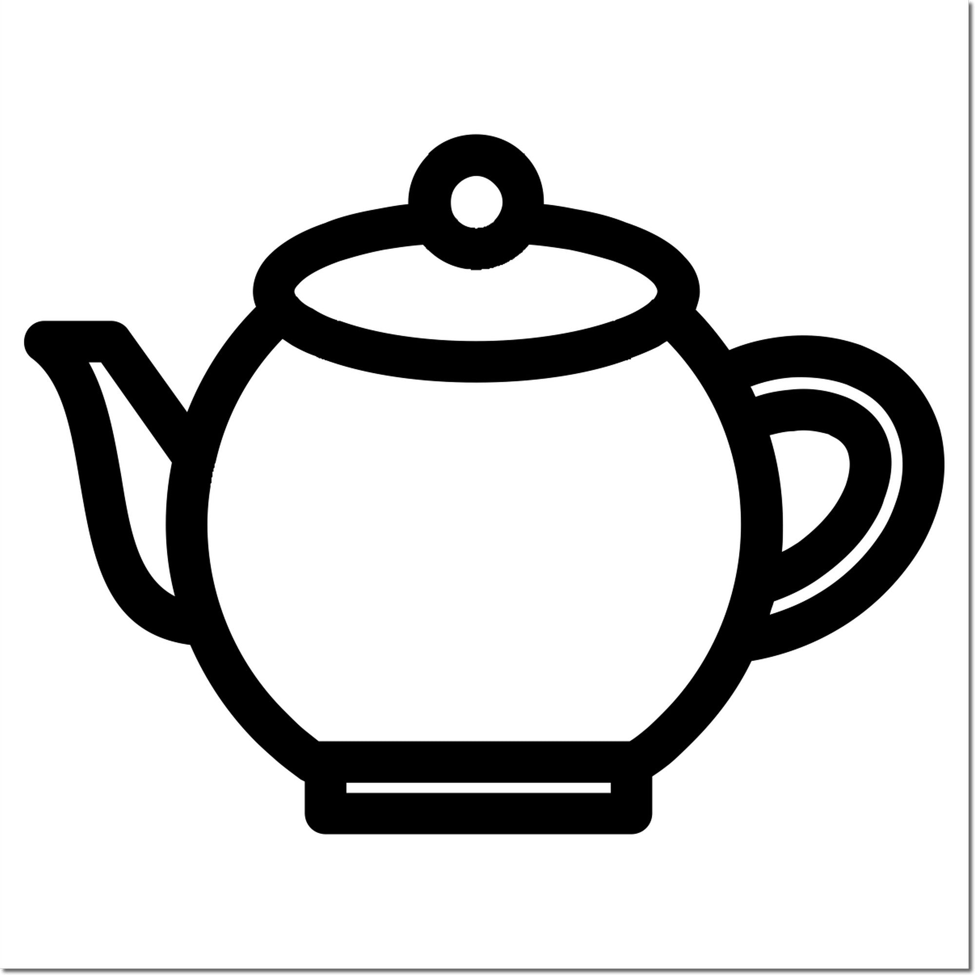 Self-Inking Steamy Rewards Loyalty Program Stamp featuring a black teapot design, ideal for marking loyalty cards with ease and style.