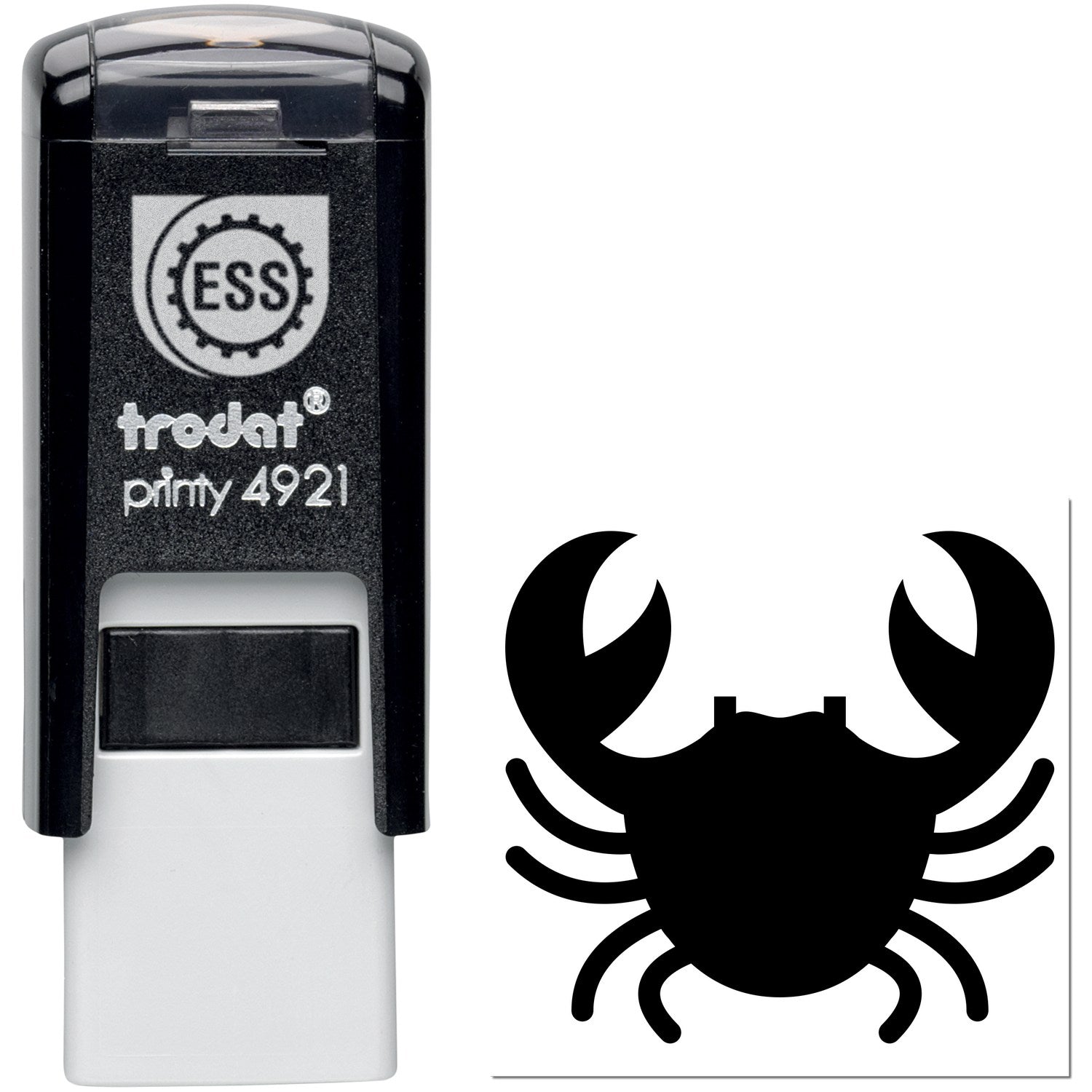 Self-Inking Crabby Rewards Stamp featuring a black crab design, compact and easy to use, perfect for teachers and parents.