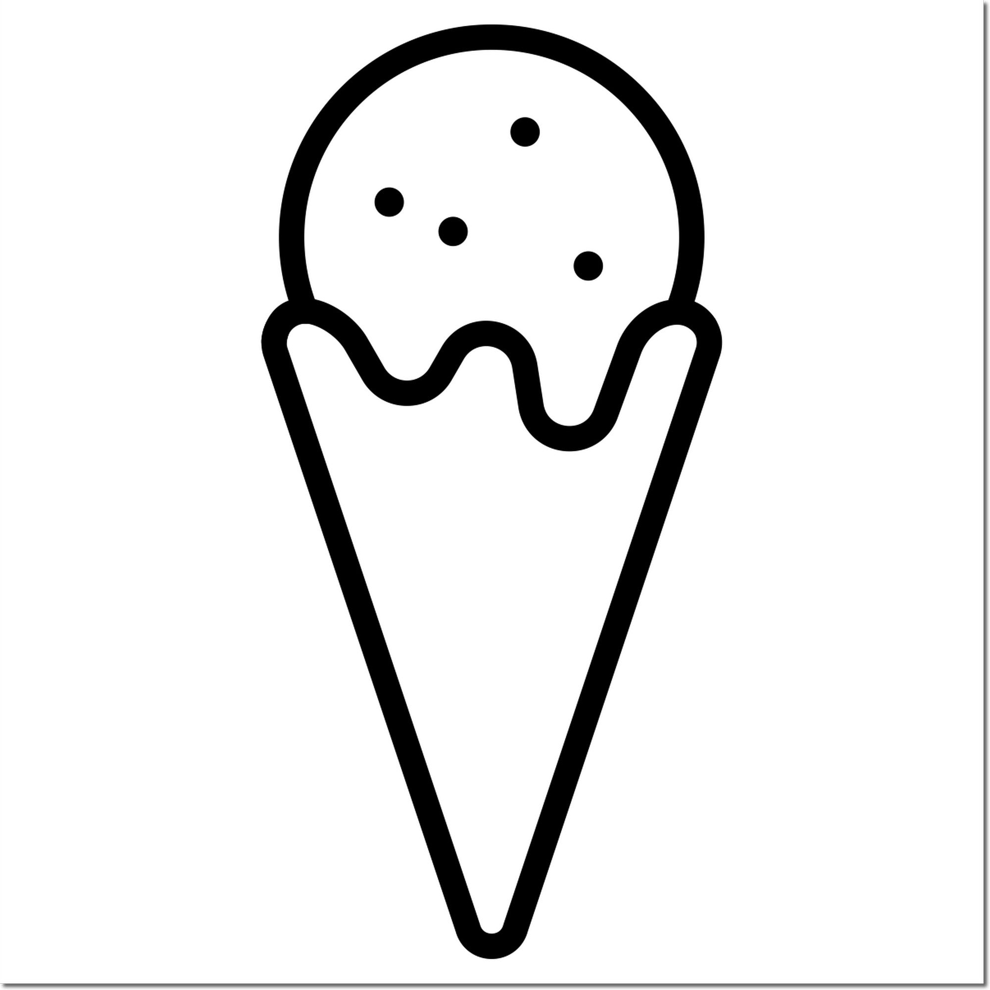 Self-Inking Sweet Rewards Purchase Stamp featuring a black ice cream cone design with sprinkles, perfect for adding a fun touch to receipts and loyalty cards.