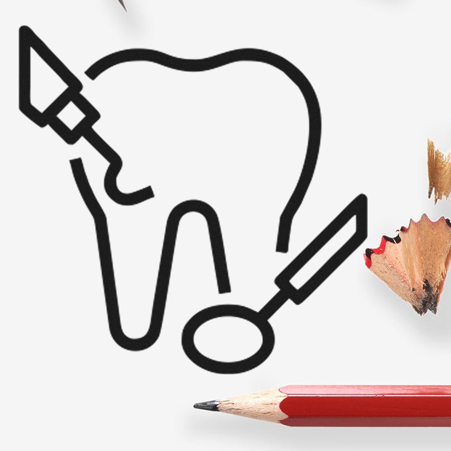 Wood Handle Healthy Teeth for Discounts Rubber Stamp featuring a dental-themed design with a tooth outline, dental tools, and a wooden handle, ideal for promotions and discounts.