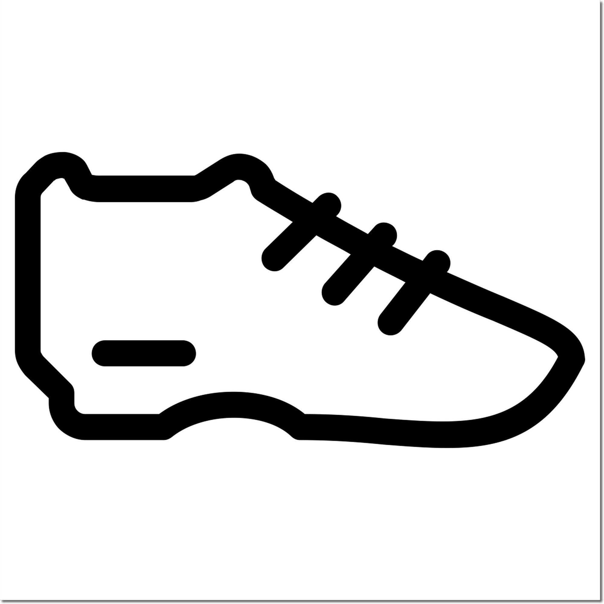 Black Self-Inking Sneaker Reward Stamp with a sneaker-shaped imprint design, ideal for teachers and parents. Compact and easy to use for rewarding achievements.