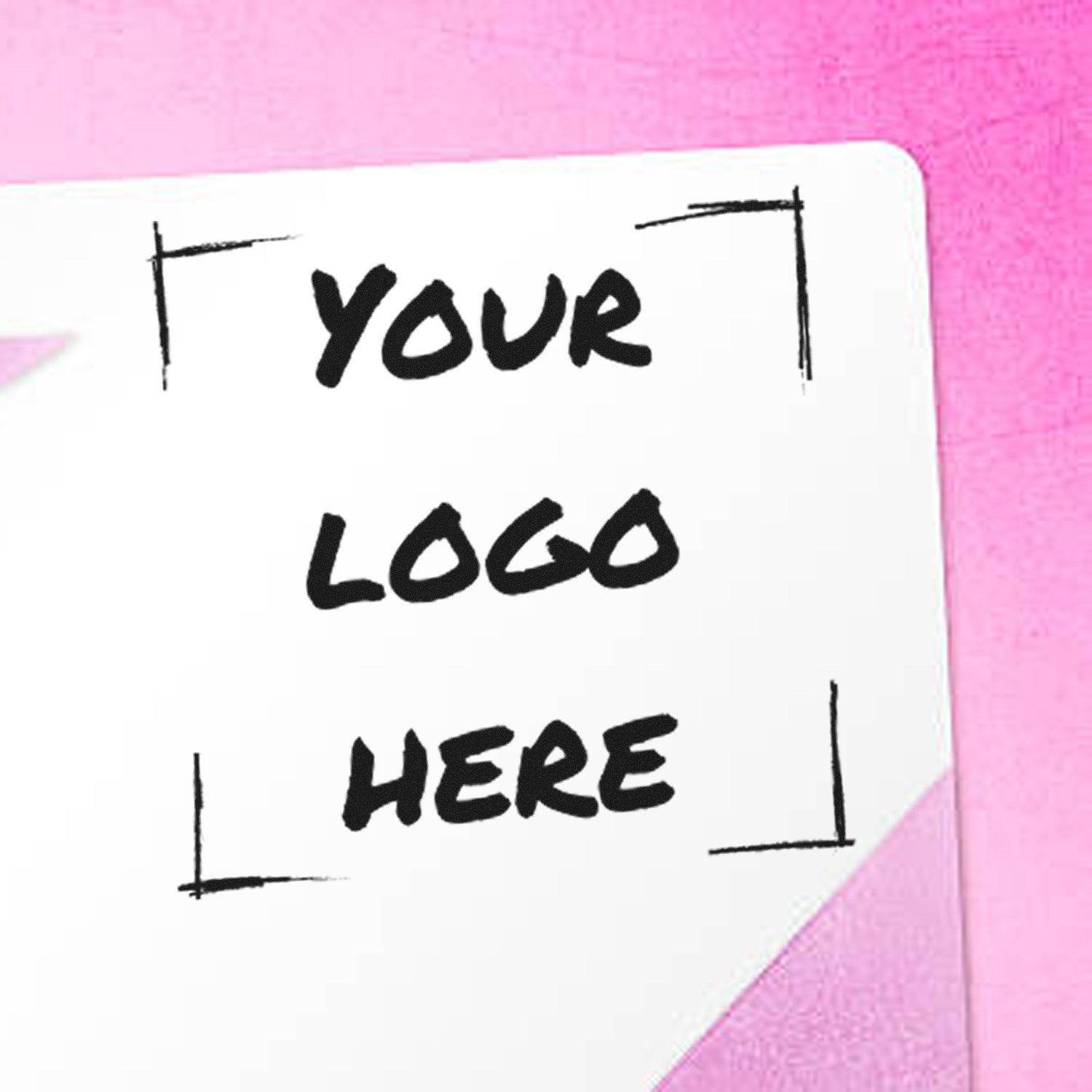 Self-Inking Logo Loyalty Program Stamp with customizable logo space on a pink background, ideal for branding and customer rewards.