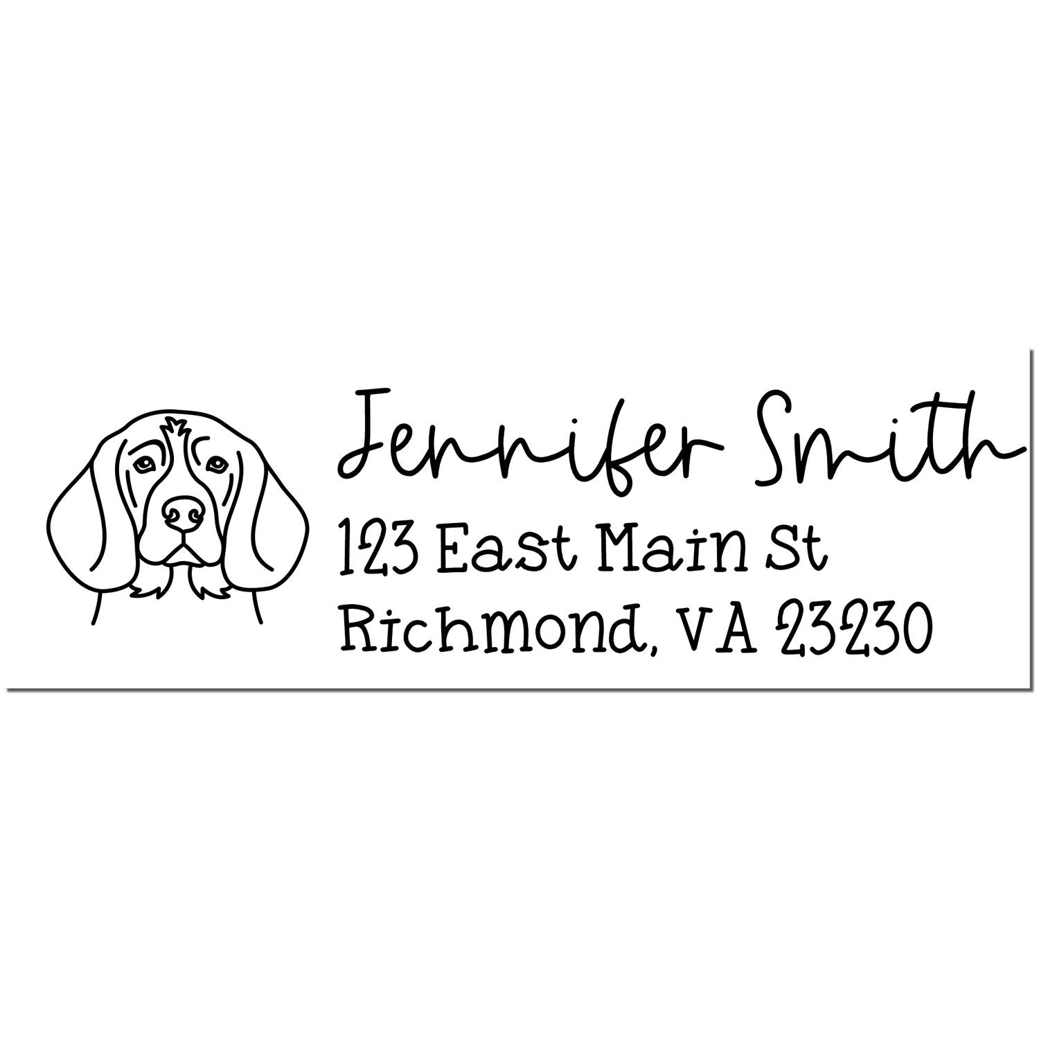 Self-Inking Beagle Dog Outline Return Address Stamp Personalized