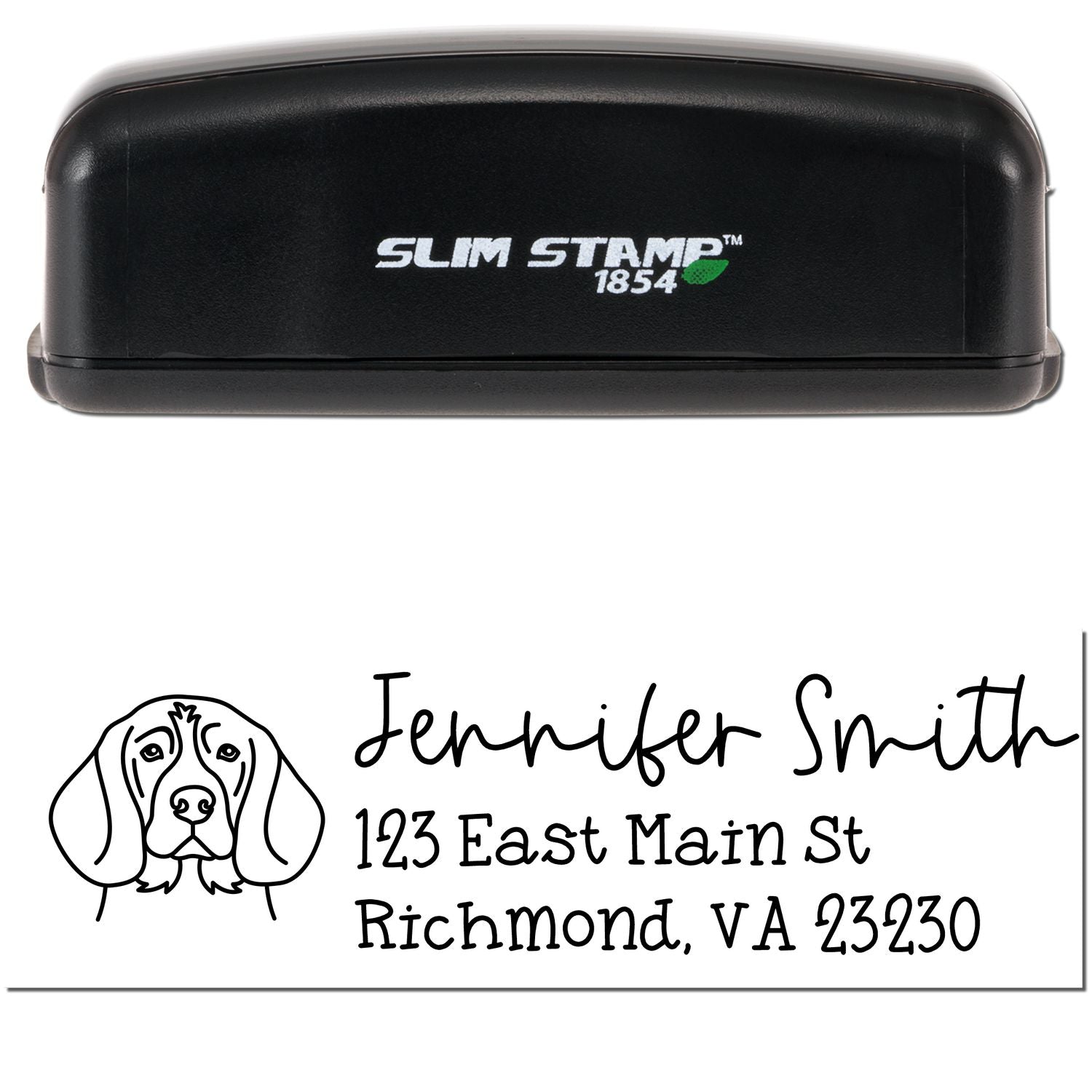 Slim Customized Address Stamp Beagle Dog Outline