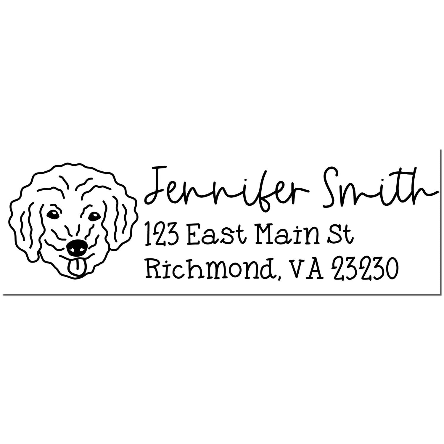 Self-Inking Bichon Poo Dog Outline Return Address Stamp Personalized