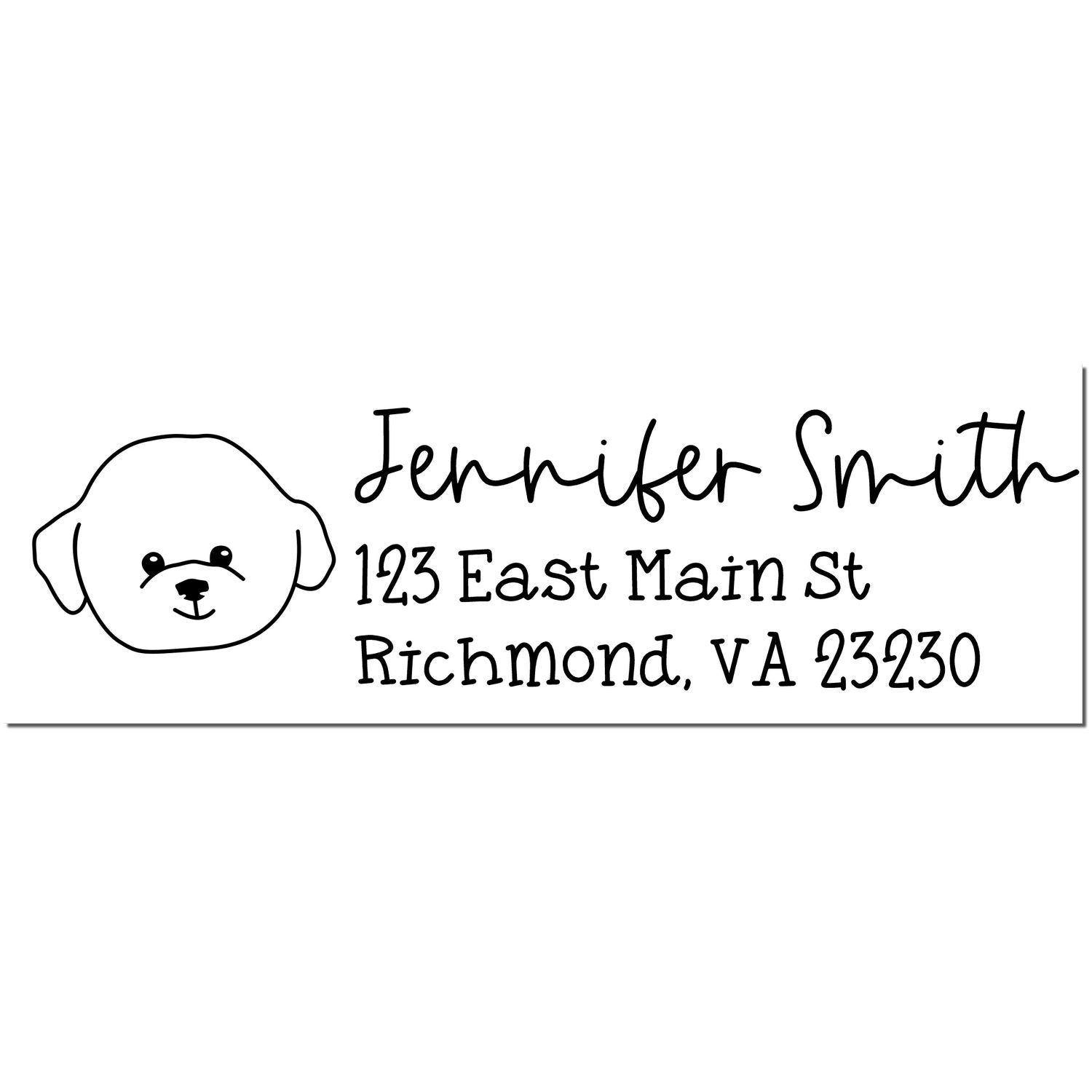 Wood Handle Bichon Dog Address Stamp Custom