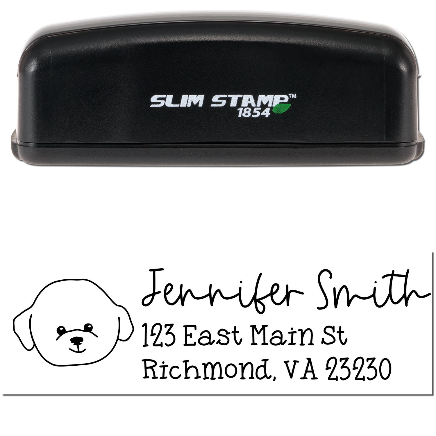 Slim Customized Address Stamp Bichon Dog Outline