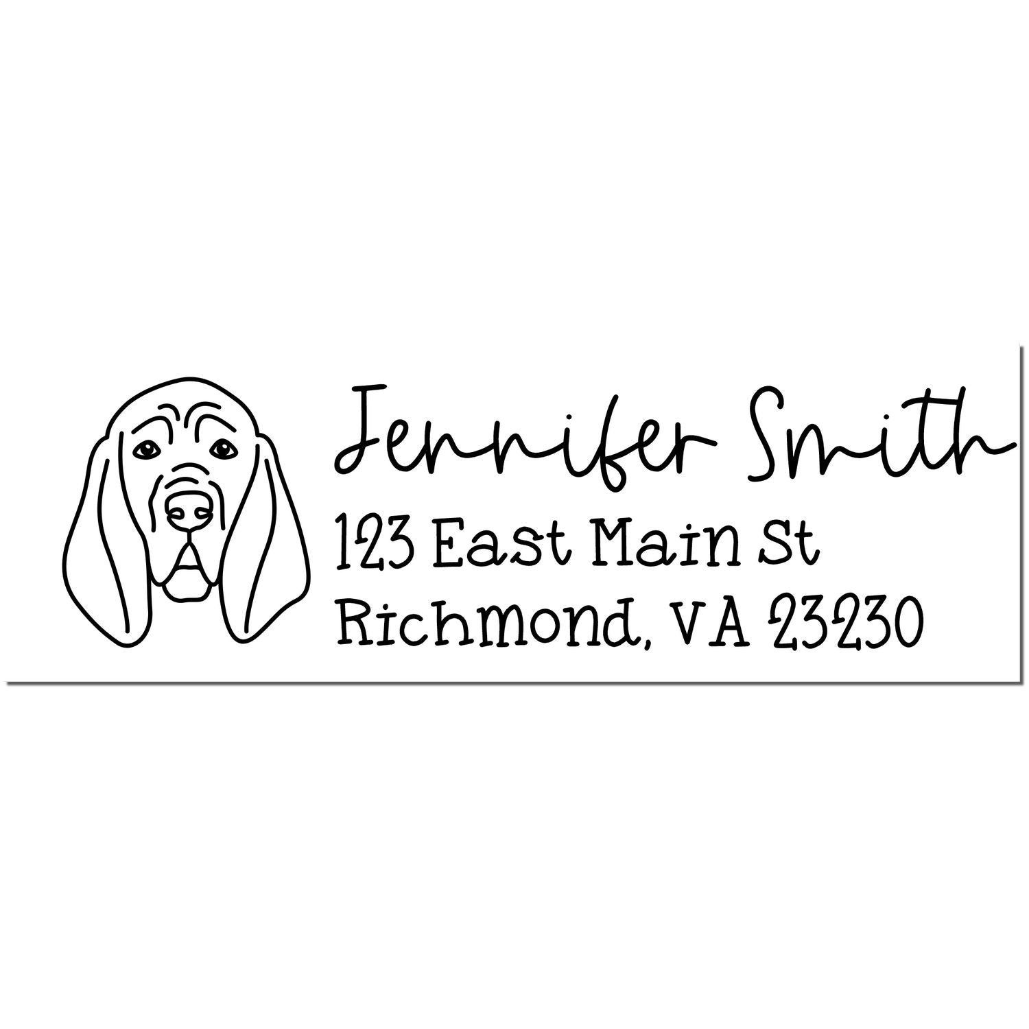 Wood Handle Blood Hound Dog Address Stamp Custom