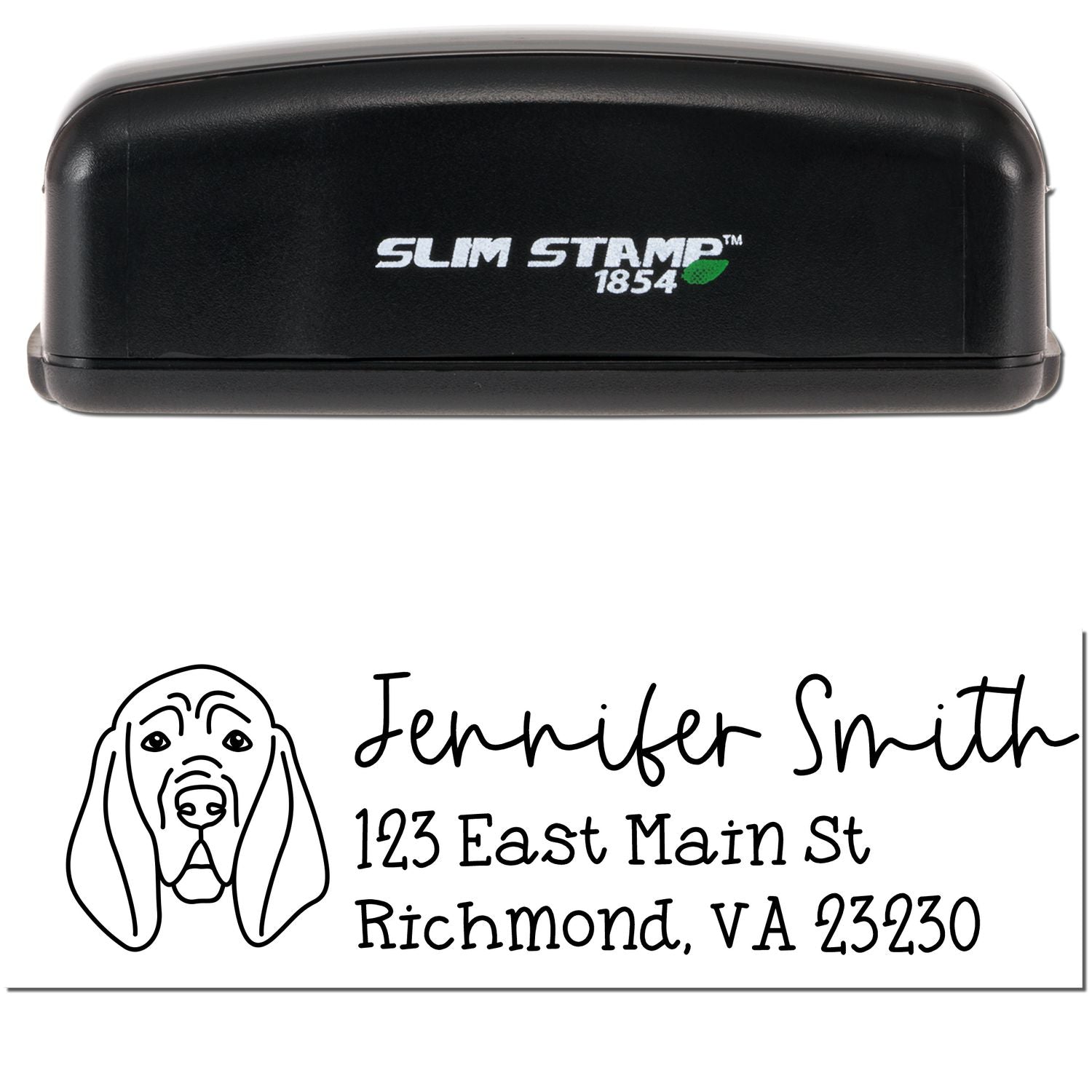 Slim Customized Address Stamp Blood Hound Dog Outline