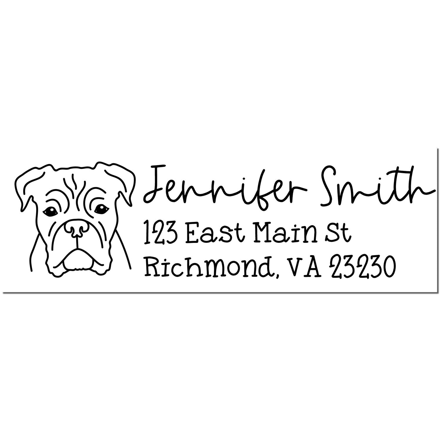 Self-Inking Boxer Dog Outline Return Address Stamp Personalized