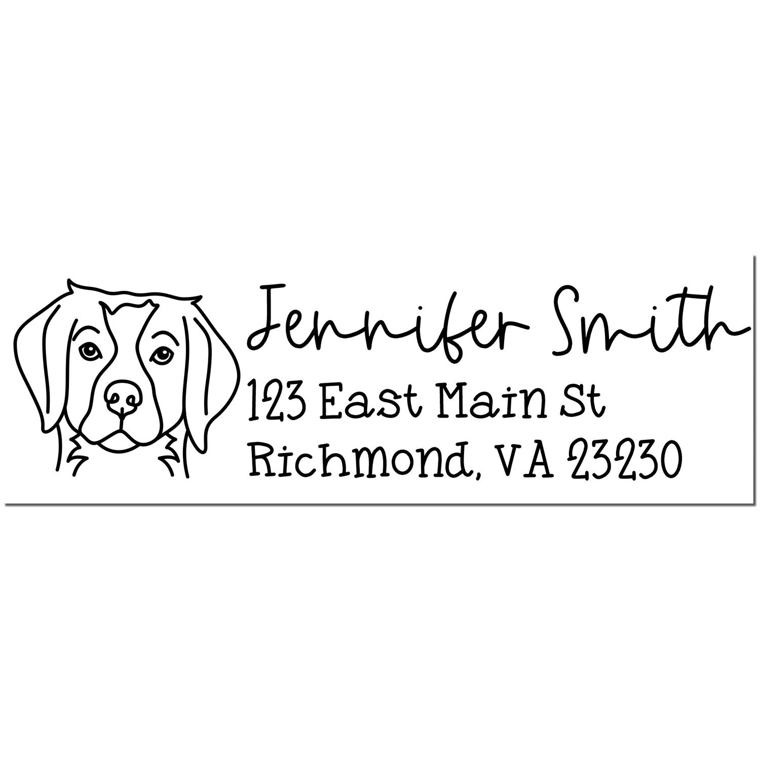 Wood Handle Brittany Spaniel Dog Address Stamp Custom