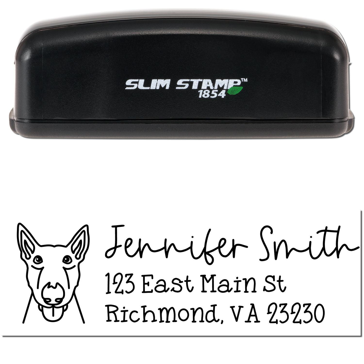 Slim Customized Address Stamp Bull Terrier Dog Outline