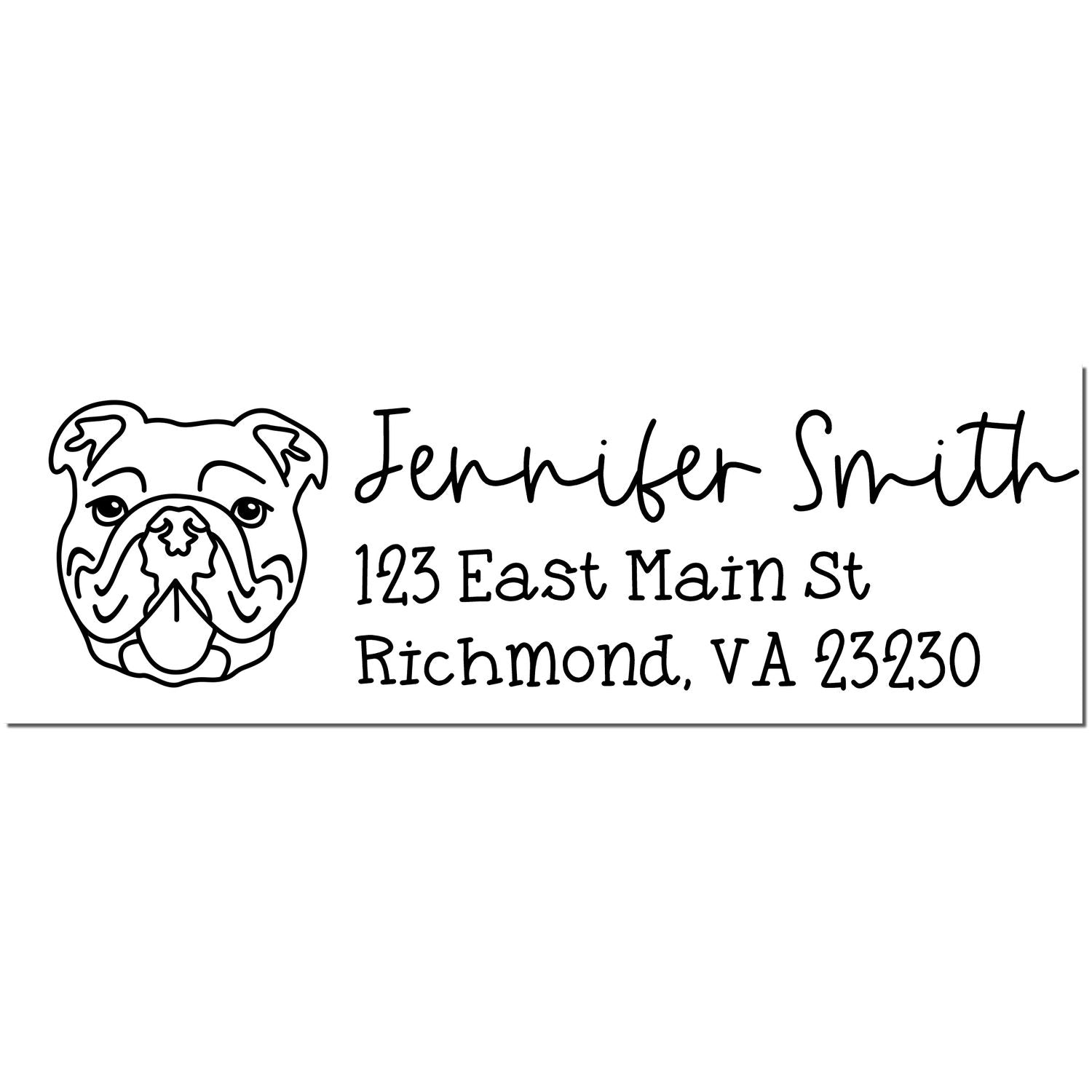 Self-Inking Bulldog Dog Outline Return Address Stamp Personalized