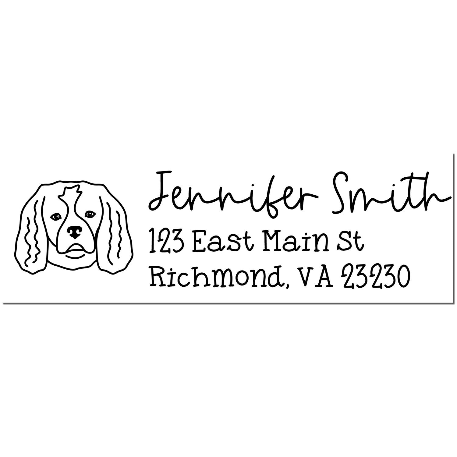 Cavalier King Charles Dog Address Stamp Pre-Inked