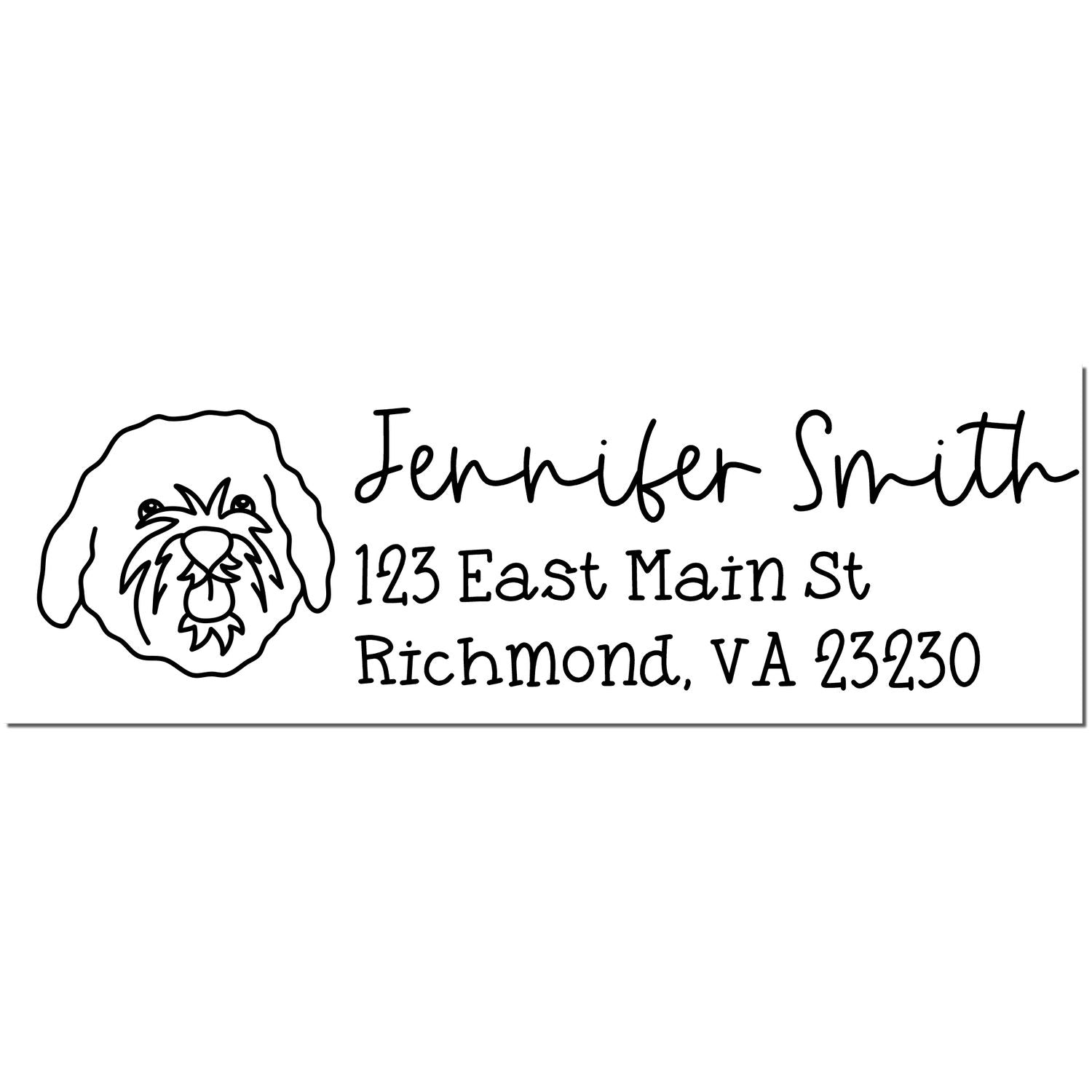 Wood Handle Cavapoo Dog Address Stamp Custom