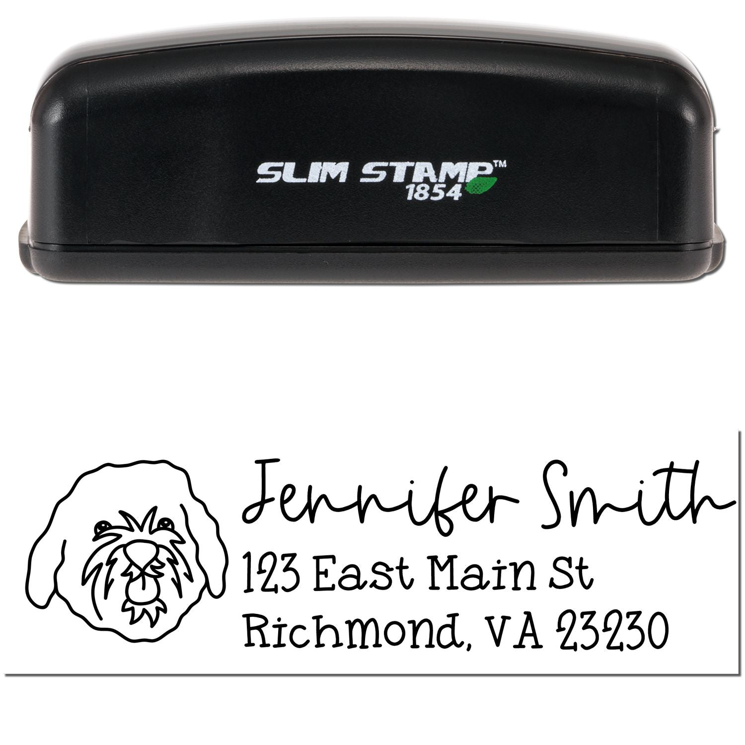 Slim Customized Address Stamp Cavapoo Dog Outline