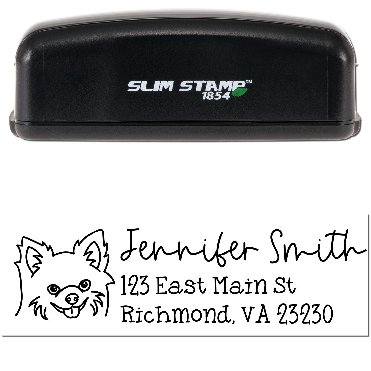 Slim Customized Address Stamp Chihuahua Dog Outline