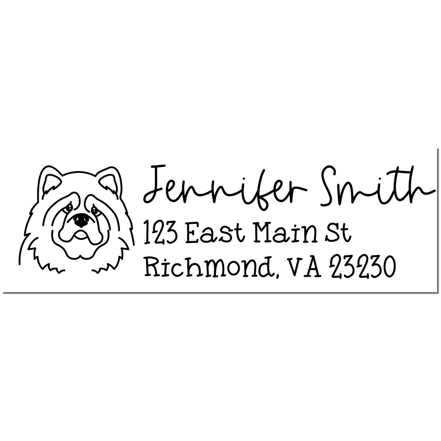 Wood Handle Chow Dog Address Stamp Custom