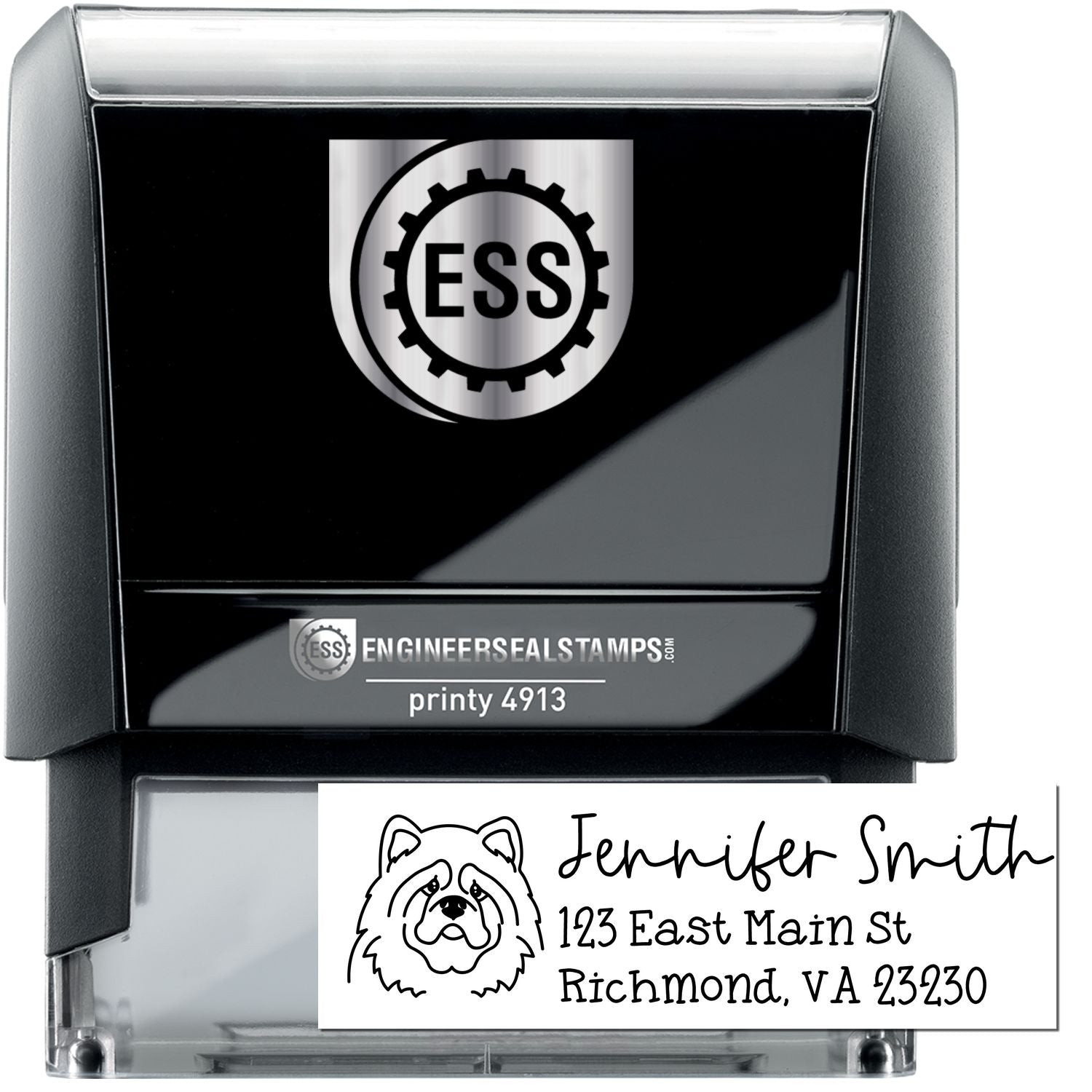 Self-Inking Chow Dog Outline Return Address Stamp Personalized