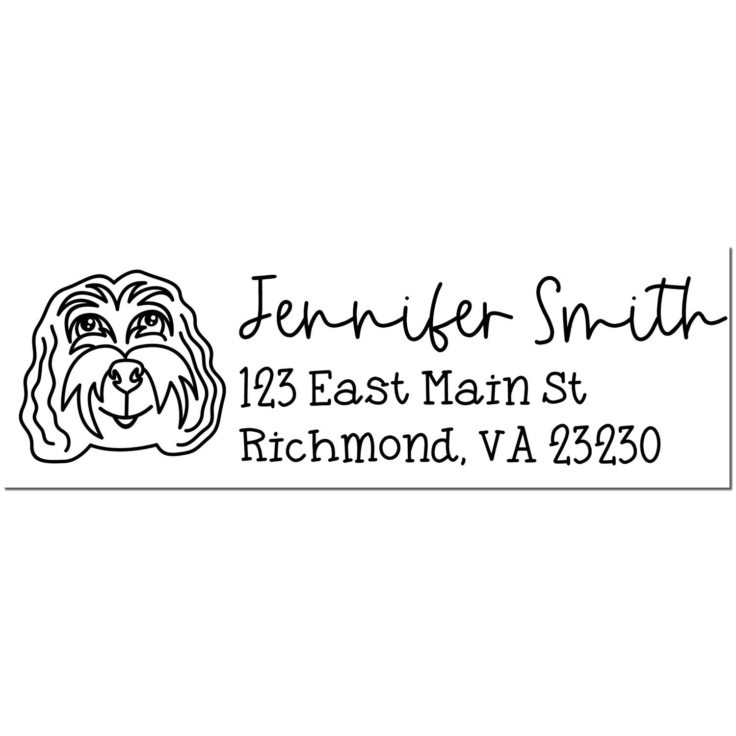 Wood Handle Cockapoo Dog Address Stamp Custom