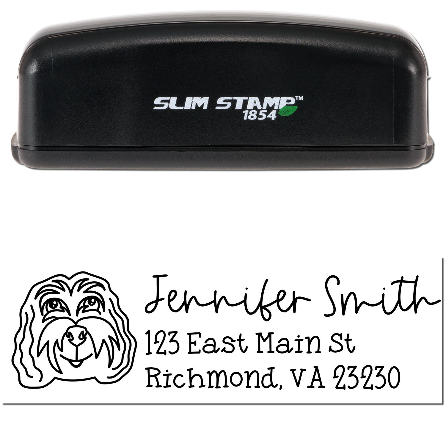 Slim Customized Address Stamp Cockapoo Dog Outline