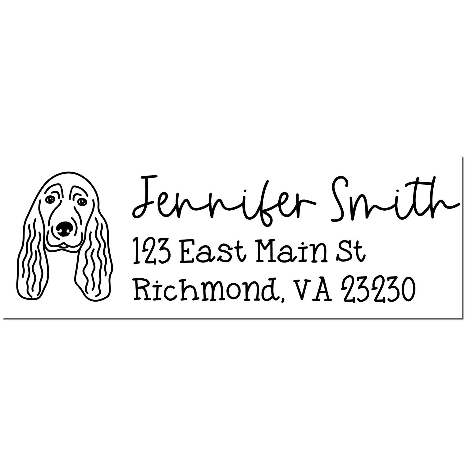 Self-Inking Cocker Spaniel Dog Outline Return Address Stamp Personalized