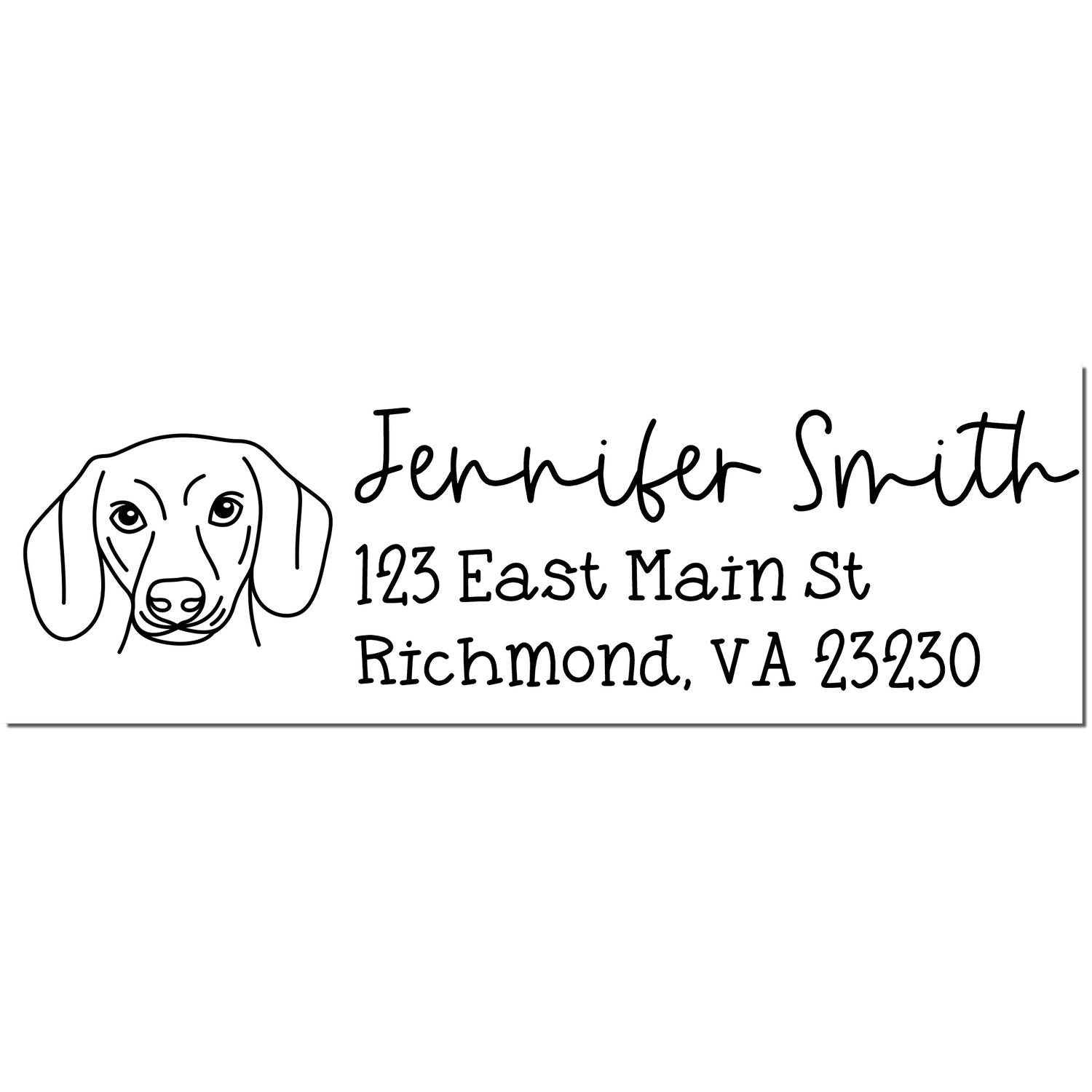 Slim Customized Address Stamp Dachshund Dog Outline