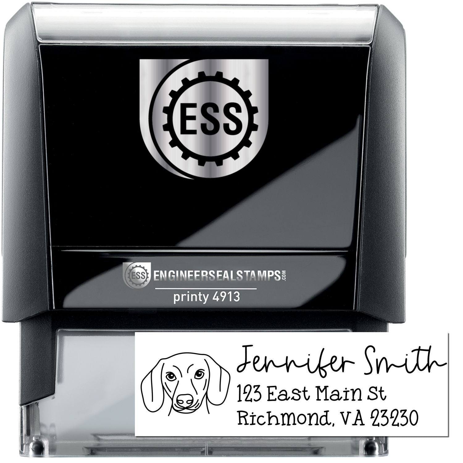 Self-Inking Dachshund Dog Outline Return Address Stamp Personalized