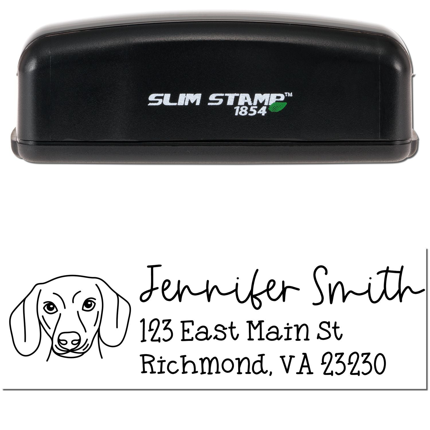 Slim Customized Address Stamp Dachshund Dog Outline