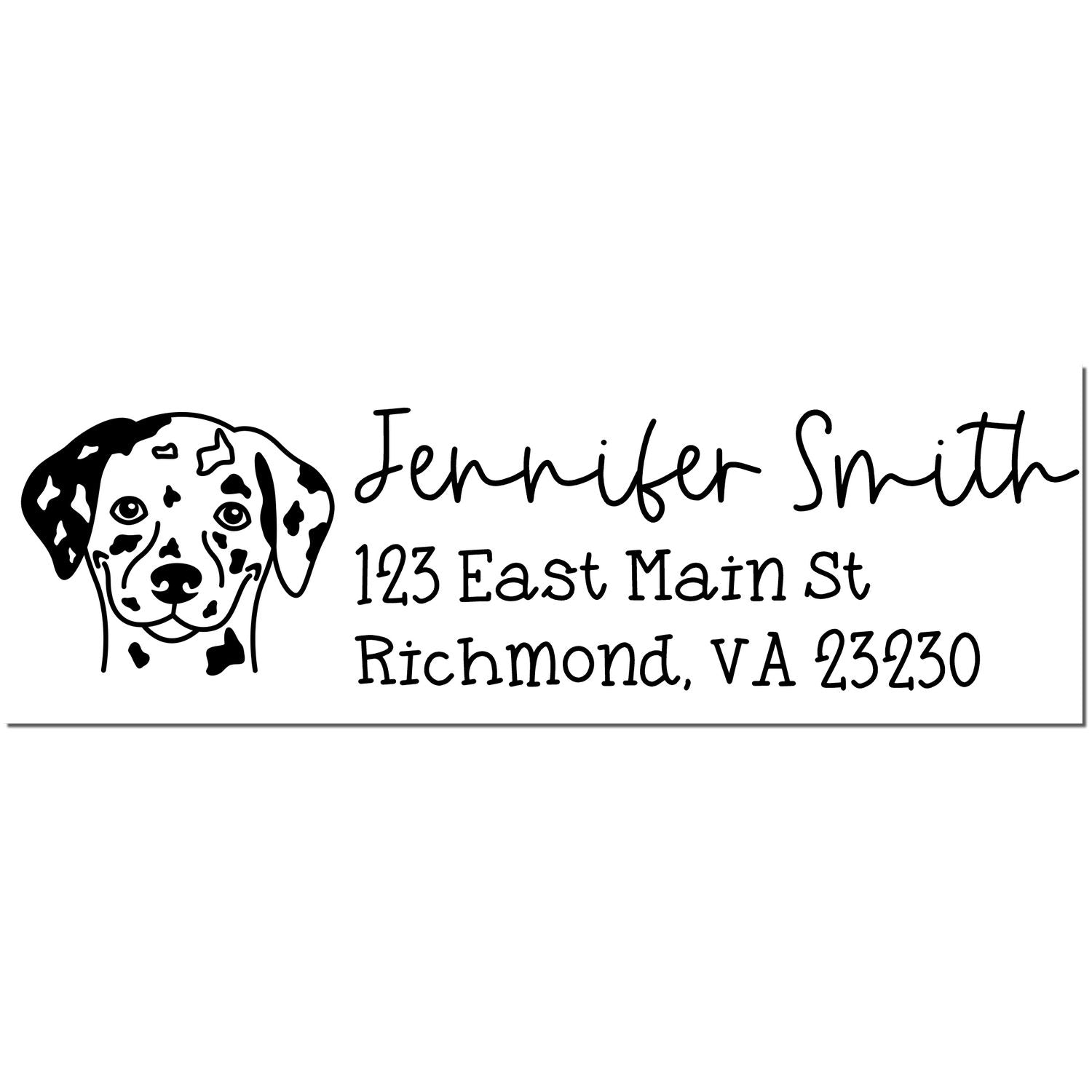 Slim Customized Address Stamp Dalmatian Dog Outline