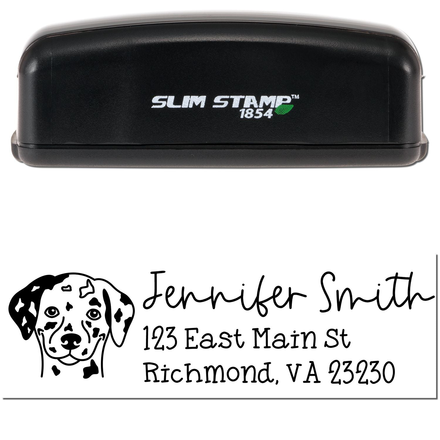 Slim Customized Address Stamp Dalmatian Dog Outline