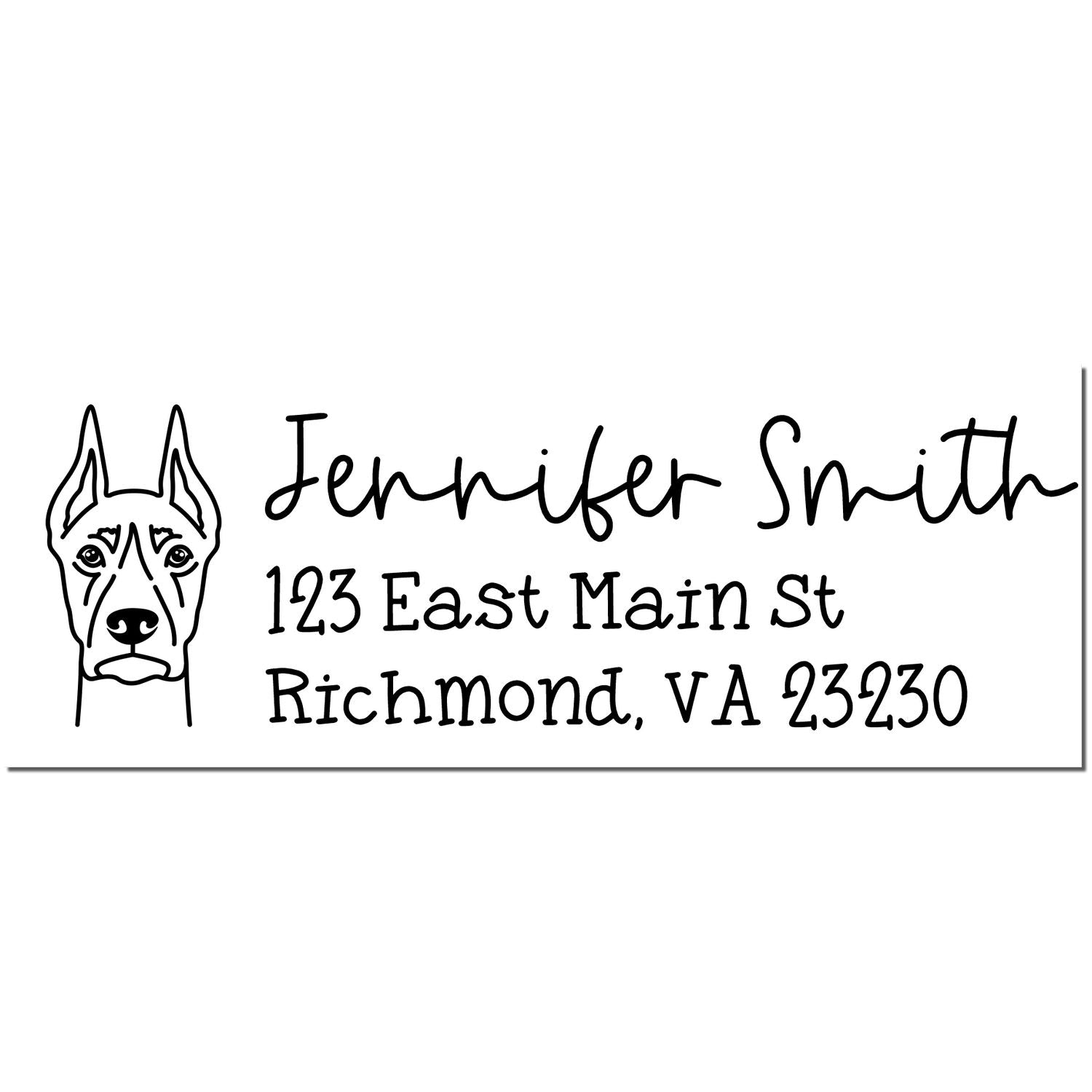 Slim Customized Address Stamp Doberman Dog Outline