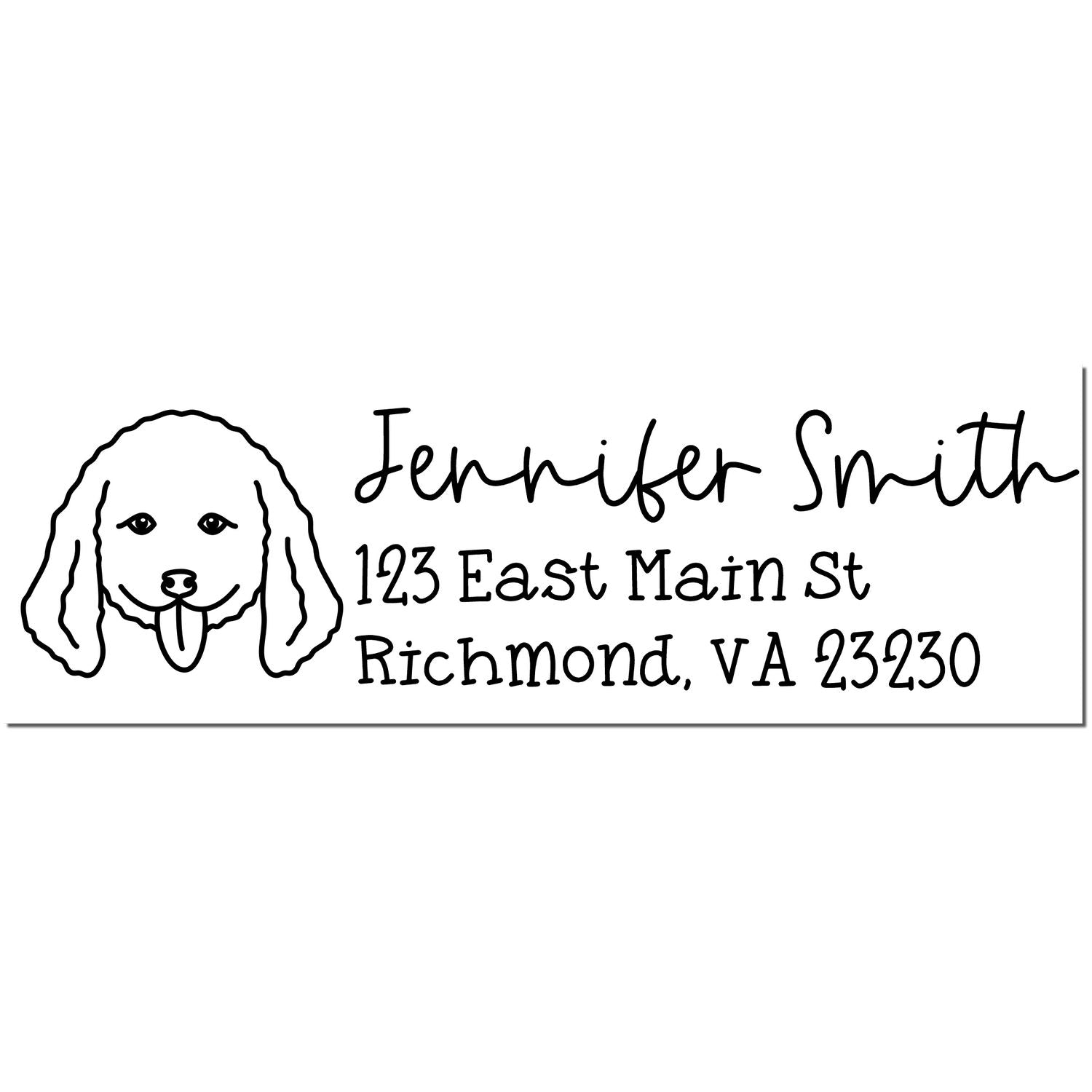 Self-Inking Doodle Dog Outline Return Address Stamp Personalized