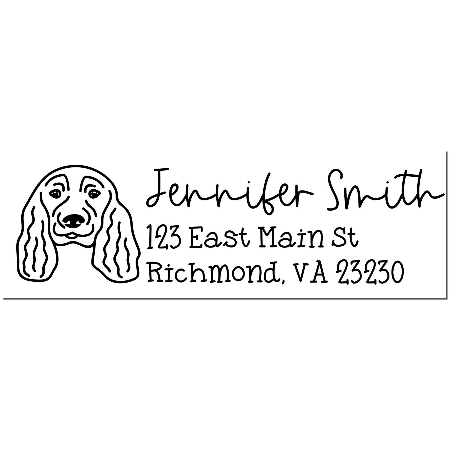 Slim Customized Address Stamp English Cocker Spaniel Dog Outline