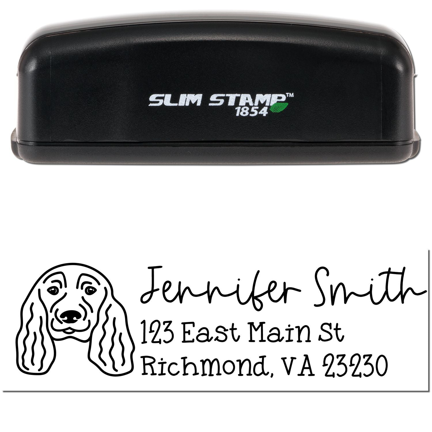 Slim Customized Address Stamp English Cocker Spaniel Dog Outline