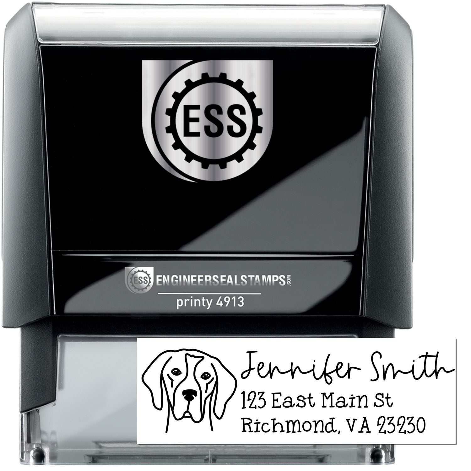 Self-Inking English Pointer Dog Outline Return Address Stamp Personalized