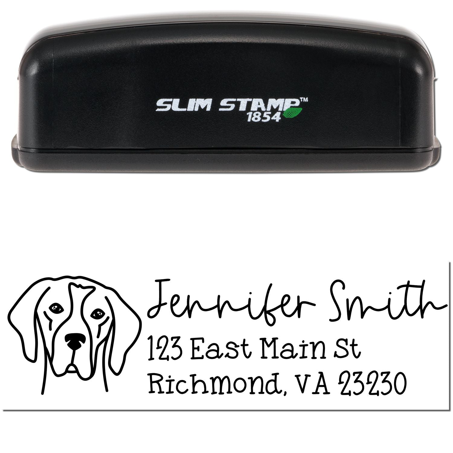 Slim Customized Address Stamp English Pointer Dog Outline