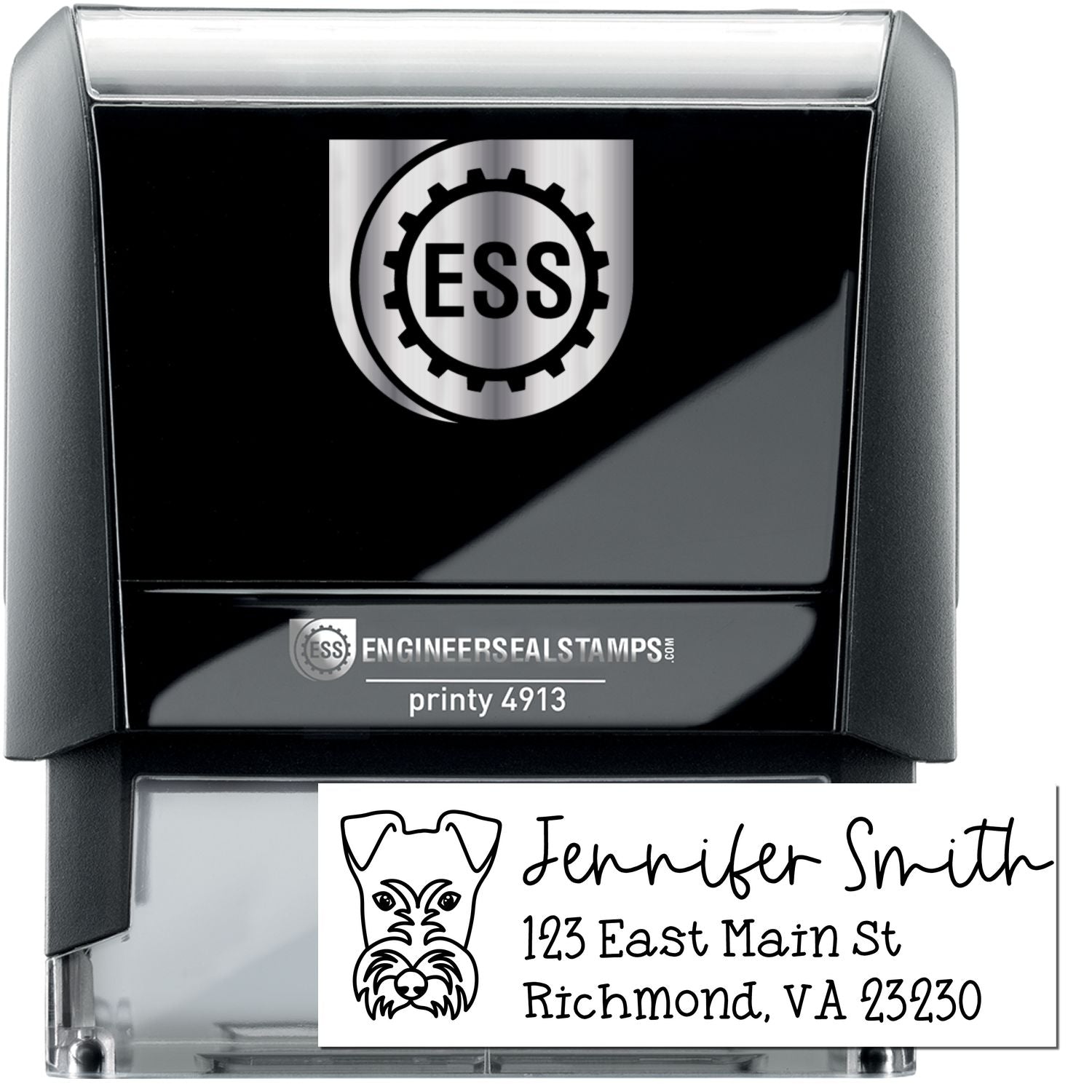 Self-Inking Fox Terrier Dog Outline Return Address Stamp Personalized