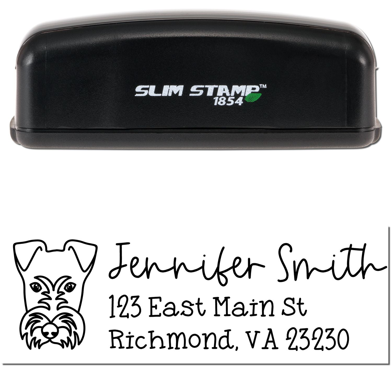 Slim Customized Address Stamp Fox Terrier Dog Outline