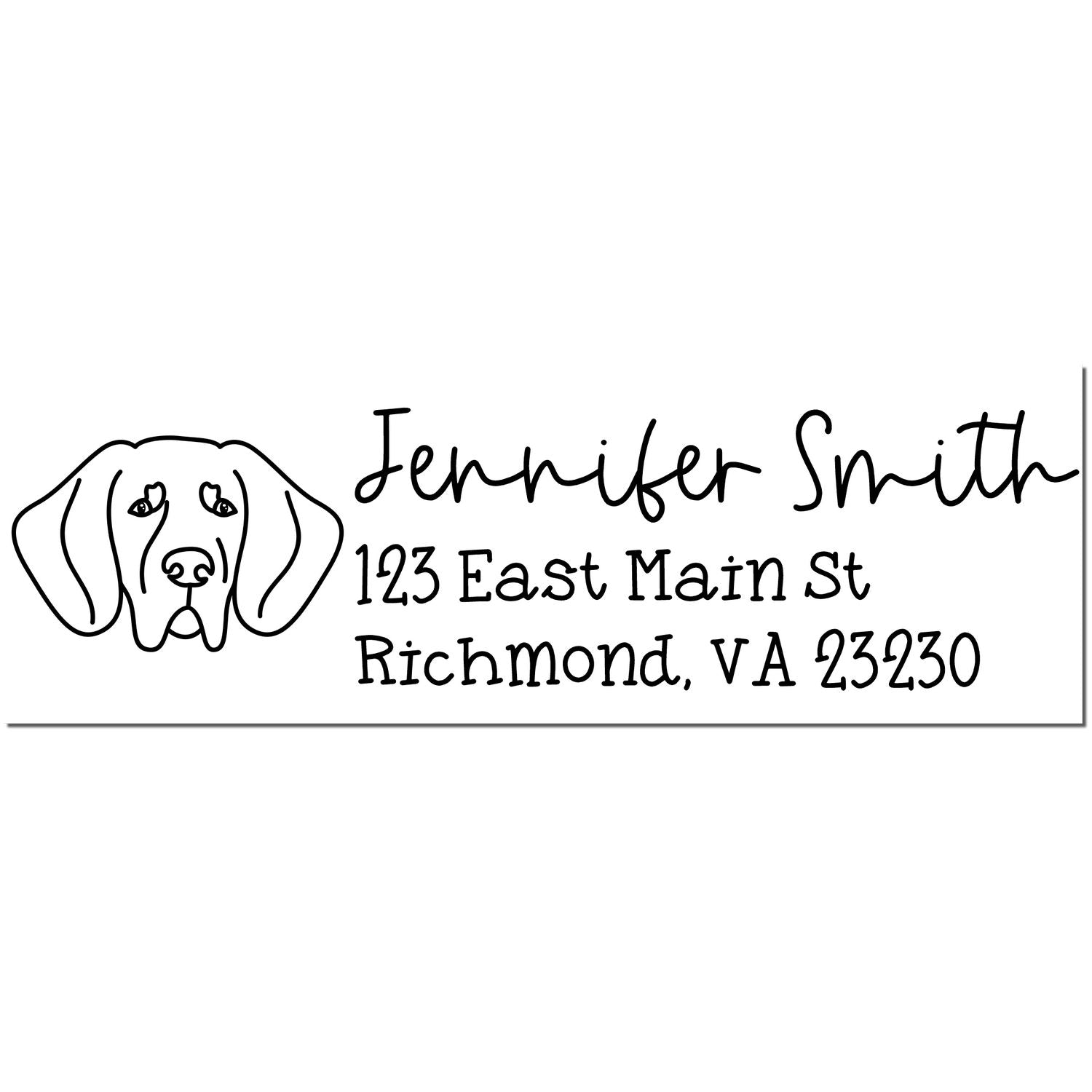 Wood Handle Great Dane Dog Address Stamp Custom