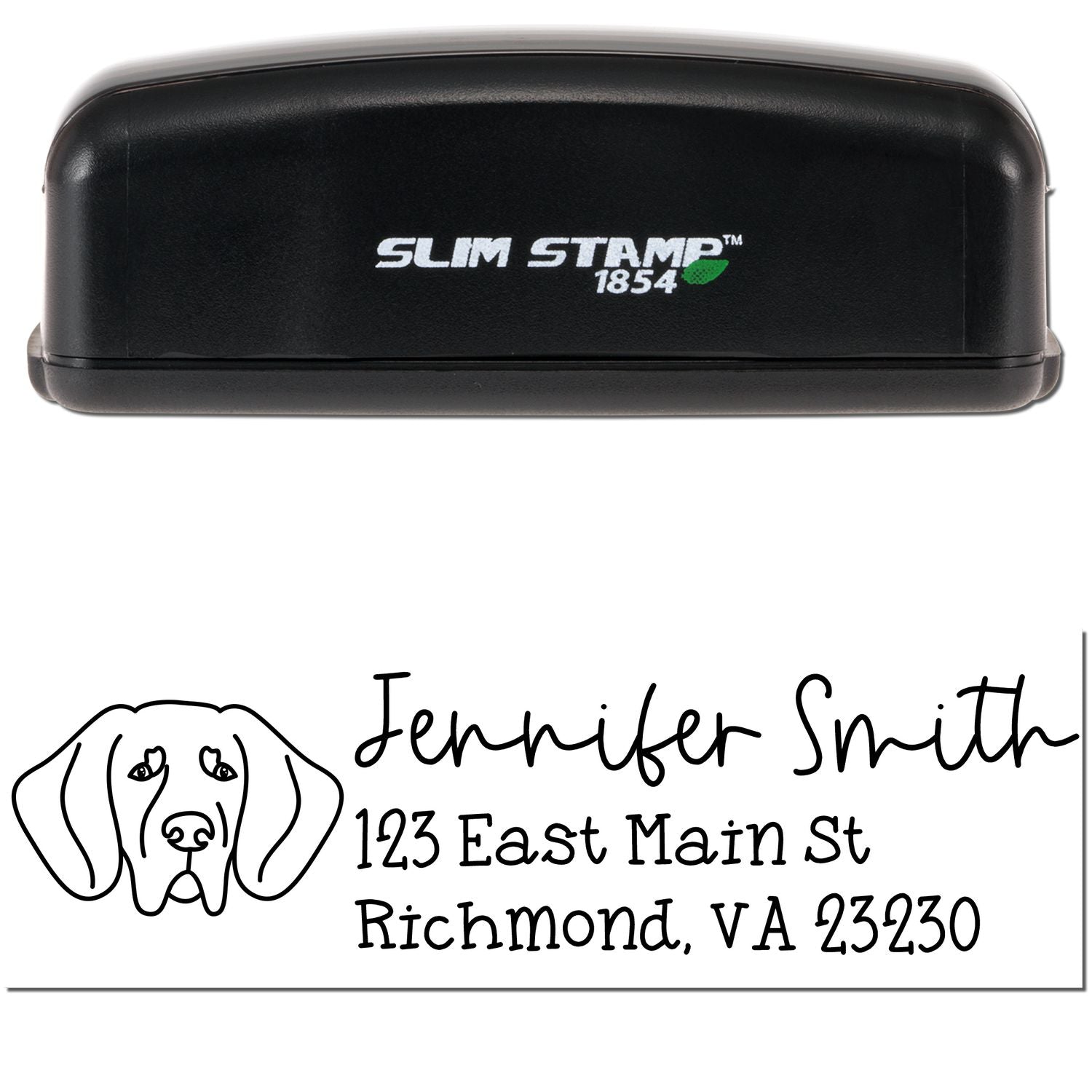 Slim Customized Address Stamp Great Dane Dog Outline