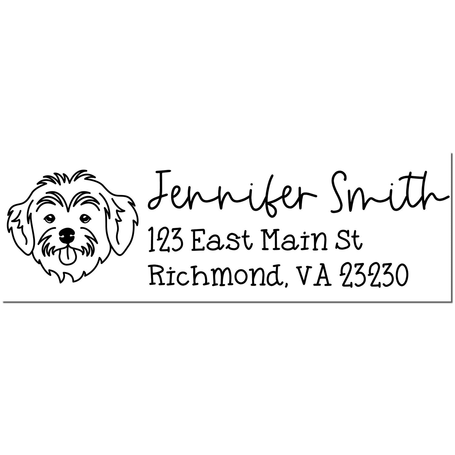 Self-Inking Havanese Dog Outline Return Address Stamp Personalized