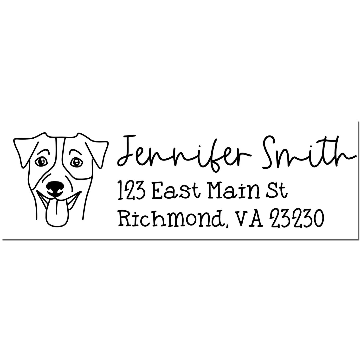 Self-Inking Jack Russell Dog Outline Return Address Stamp Personalized