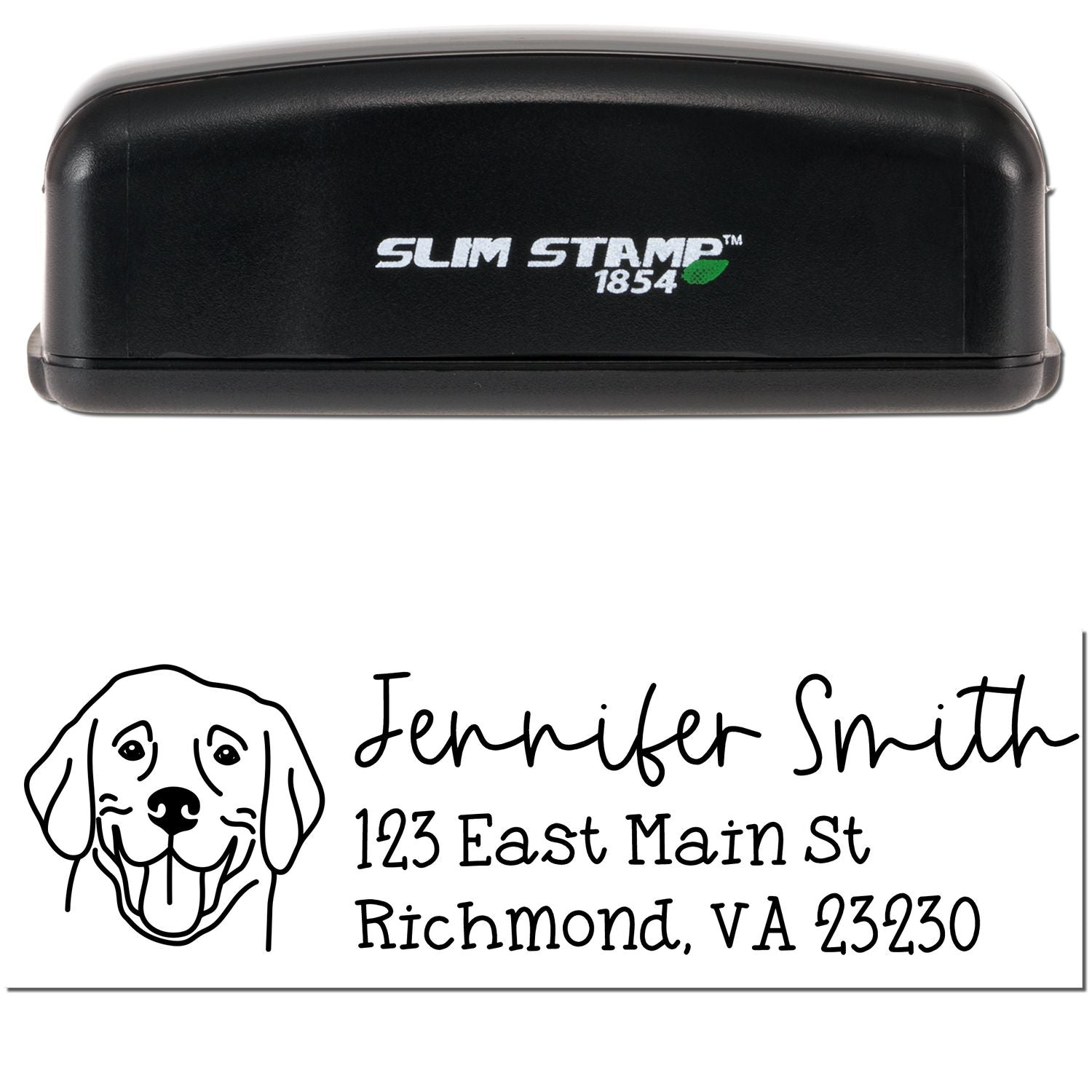 Slim Customized Address Stamp Labrador Dog Outline