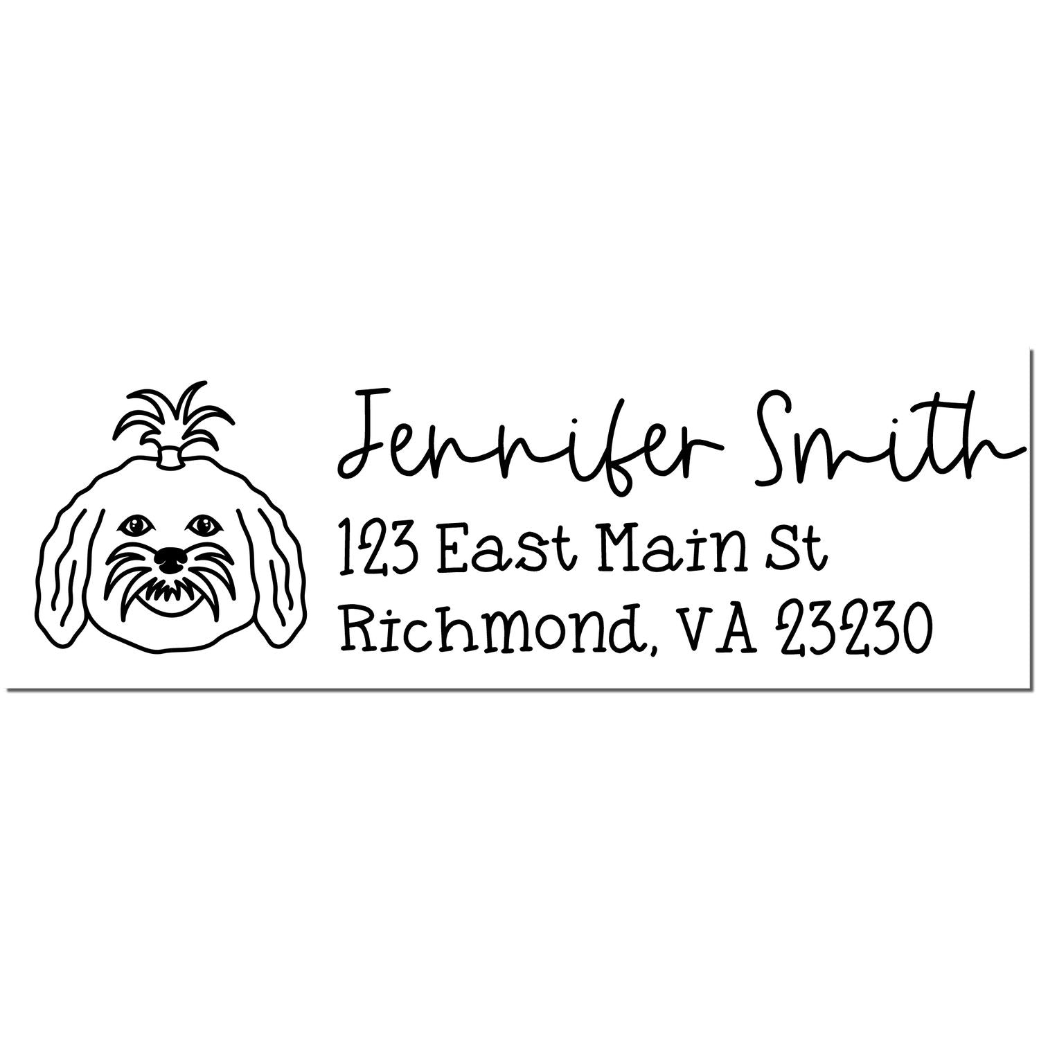 Self-Inking Maltese Dog Outline Return Address Stamp Personalized