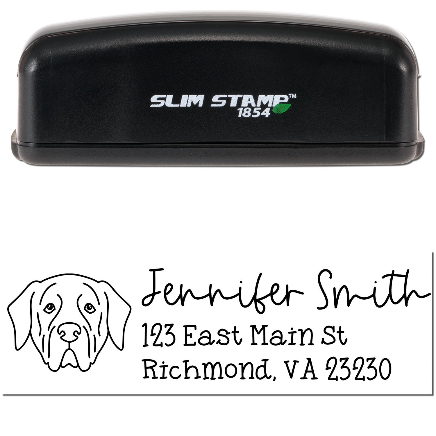 Slim Customized Address Stamp Mastiff Dog Outline