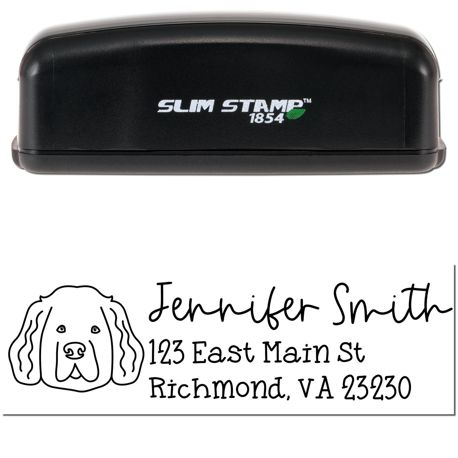 Slim Customized Address Stamp Newfoundland Dog Outline