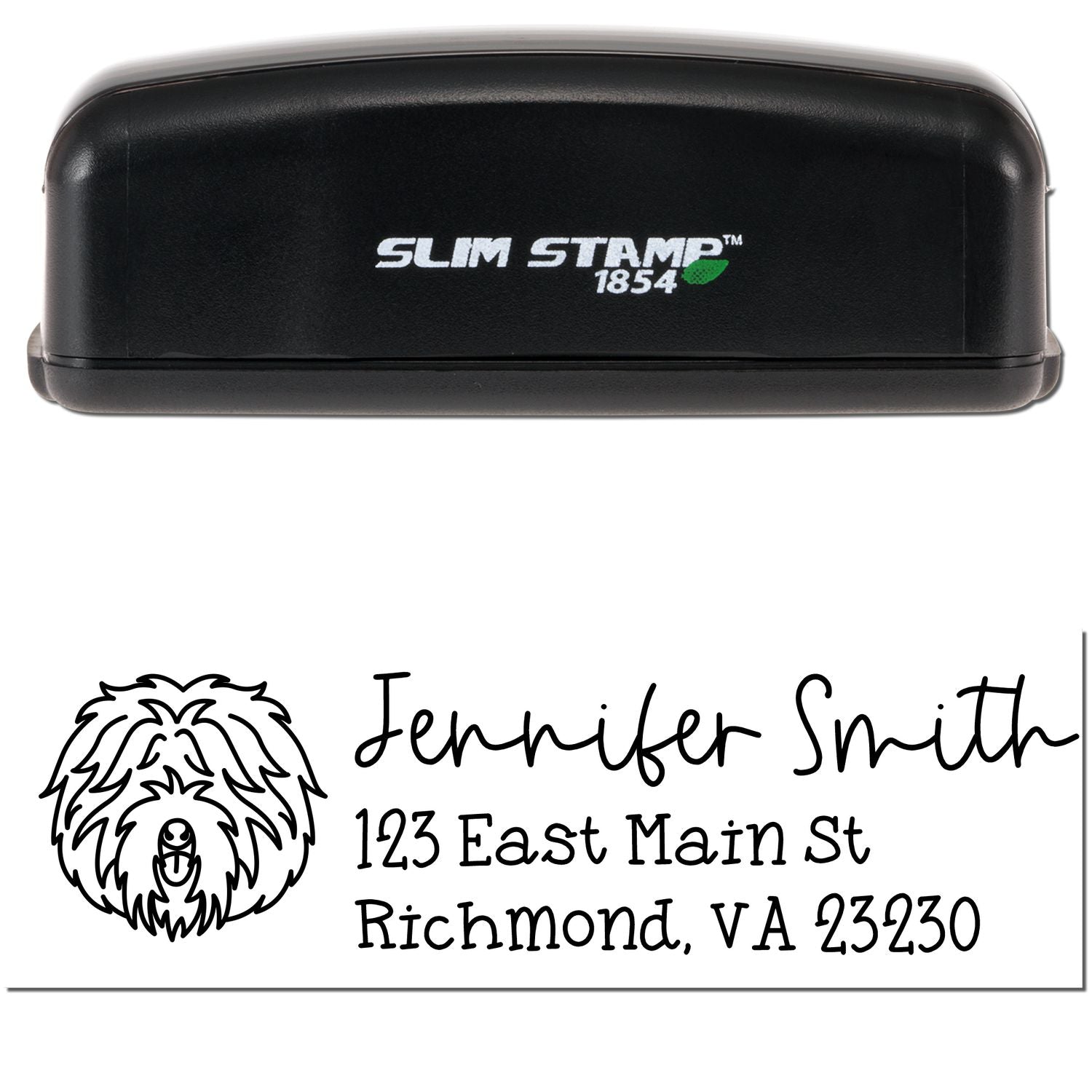 Slim Customized Address Stamp Old English Sheepdog Dog Outline