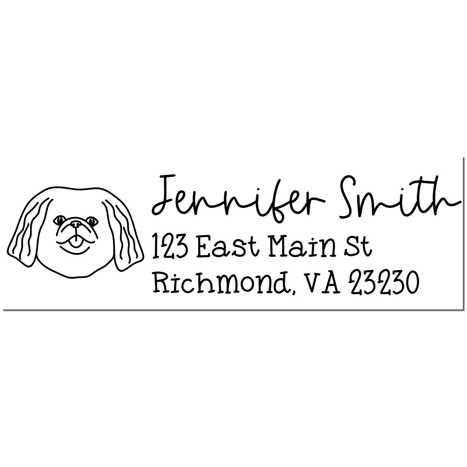 Self-Inking Pekingese Dog Outline Return Address Stamp Personalized