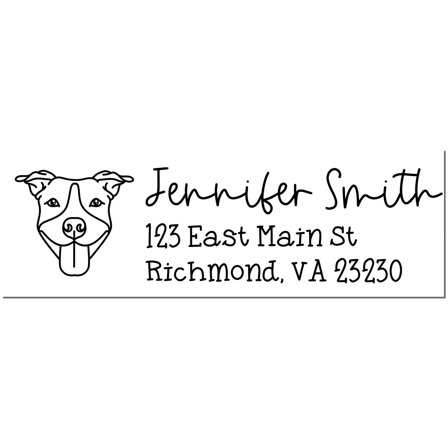 Self-Inking Pitbull Dog Outline Return Address Stamp Personalized